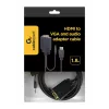 GEMBIRD HDMI-VGA ja heliadapteri kaabel, ühe pordiga, 1,8 m – must