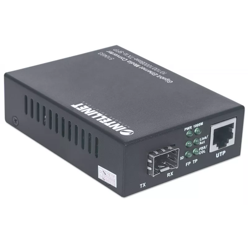 Intellinet Gigabit Ethernet to SFP meediamuundur, 10/100/1000Base-Tx SFP pesasse, tühi
