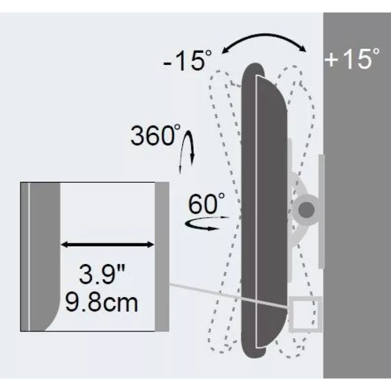 Techly 13-30 inch seinakinnitus LED LCD TV-le, täisliigutatav, ICA-LCD 201BK