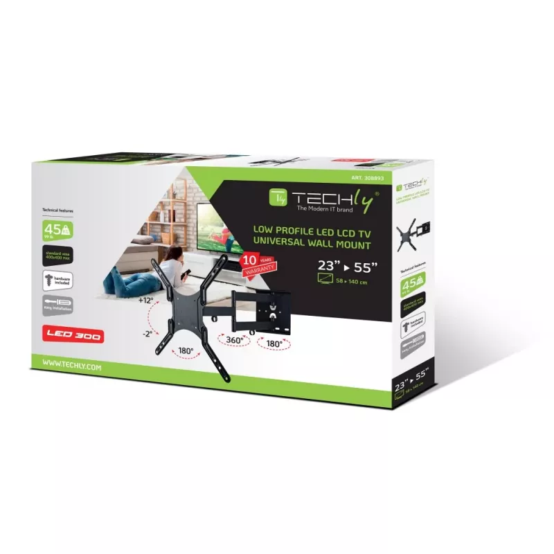 Techly 23-55 Universal LCD TV Wall Mount Bracket Must” ICA-PLB 136M