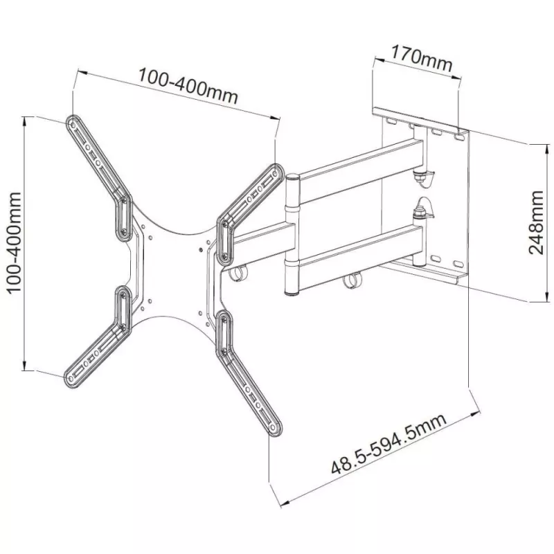 Techly 23-55 Universal LCD TV Wall Mount Bracket Must” ICA-PLB 136M