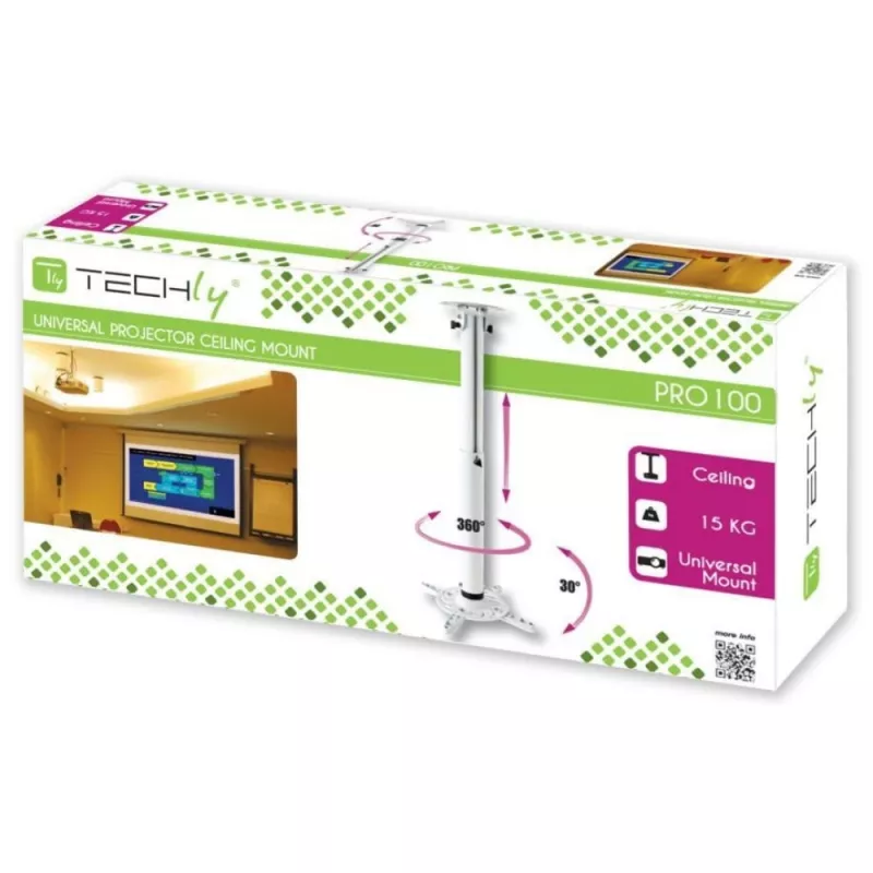 Techly Support Projector Ceiling Extension 500-770 mm Valge ICA-PM 104MW
