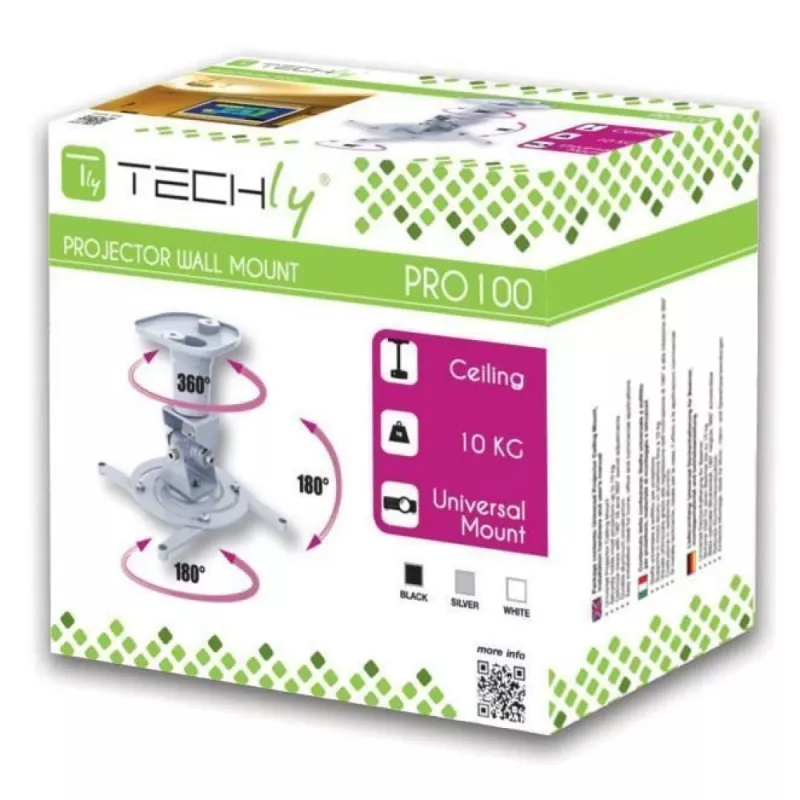 Techly universaalne laekinnitus projektorile, valge ICA-PM 100WH