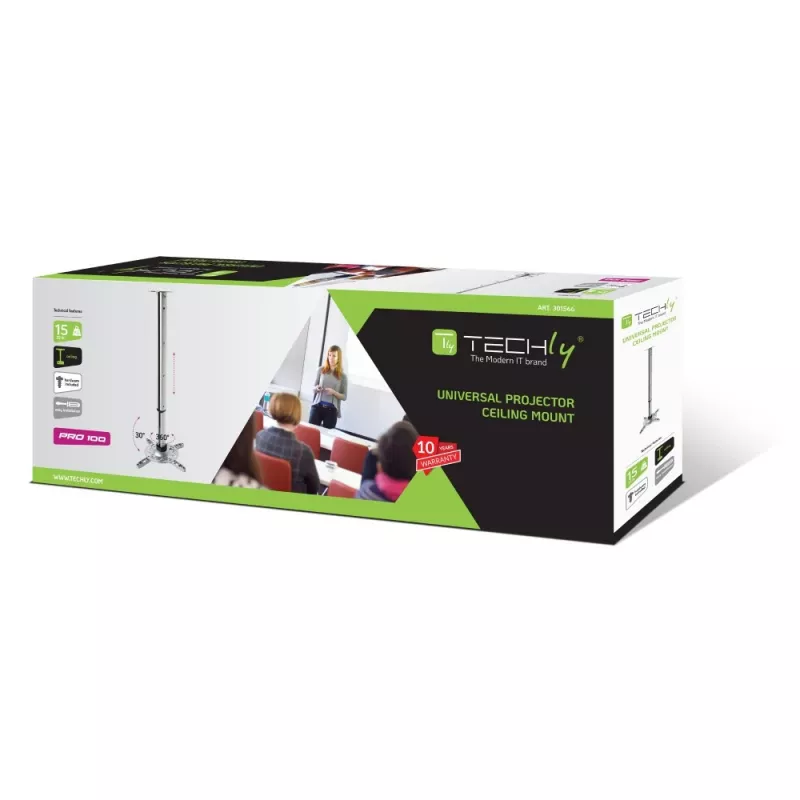 Techly Projector Ceiling Stand Extension 30-37 cm Hõbedane ICA-PM 102S