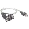USB-jadasiini adapter Techly IDATA USB-SER-2T, USB-A-pistik DB-9 isasele, 0,45 m, läbipaistev valge