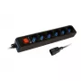 Techly Võimsus Strip 6 Sockets Must with VDE Plug IUPS-PCP-6V
