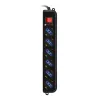 Techly Võimsus Strip 6 Sockets Must with VDE Plug IUPS-PCP-6V