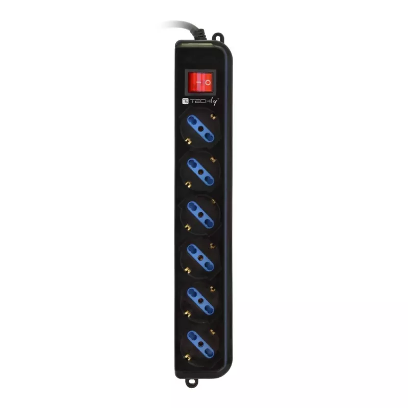 Techly Võimsus Strip 6 Sockets Must with VDE Plug IUPS-PCP-6V