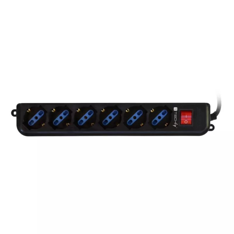Techly Võimsus Strip 6 Sockets Must with VDE Plug IUPS-PCP-6V