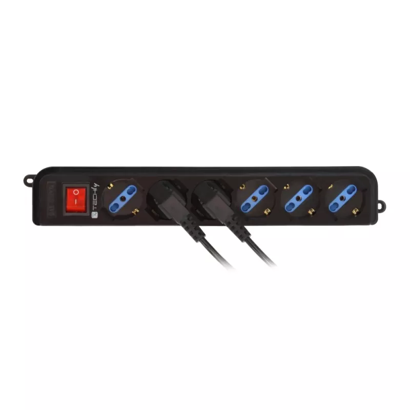 Techly Võimsus Strip 6 Sockets Must with VDE Plug IUPS-PCP-6V