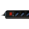 Techly Võimsus Strip 6 Sockets Must with VDE Plug IUPS-PCP-6V