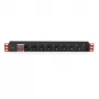Techly I-CASE STRIP-81UD power distribution unit (PDU) 8 AC outlet(s) 1U Must, Punane