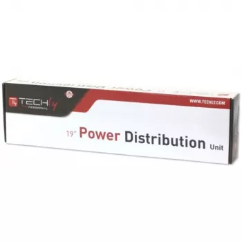 Techly I-CASE STRIP-81UD power distribution unit (PDU) 8 AC outlet(s) 1U Must, Punane