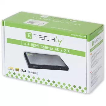 Techly Splitter HDMI 4-suunaline 4K*2K IDATA HDMI-4K4, HDMI, 4x HDMI, 1x HDMI F, 4096 x 2160 pikslit, Must, 36 bitti