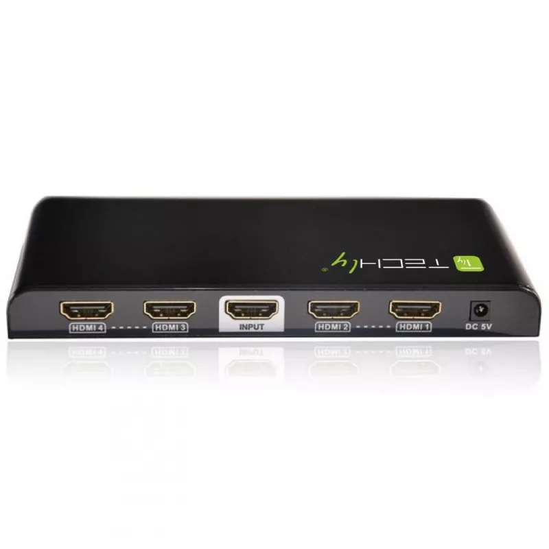 Techly Splitter HDMI 4-suunaline 4K*2K IDATA HDMI-4K4, HDMI, 4x HDMI, 1x HDMI F, 4096 x 2160 pikslit, Must, 36 bitti