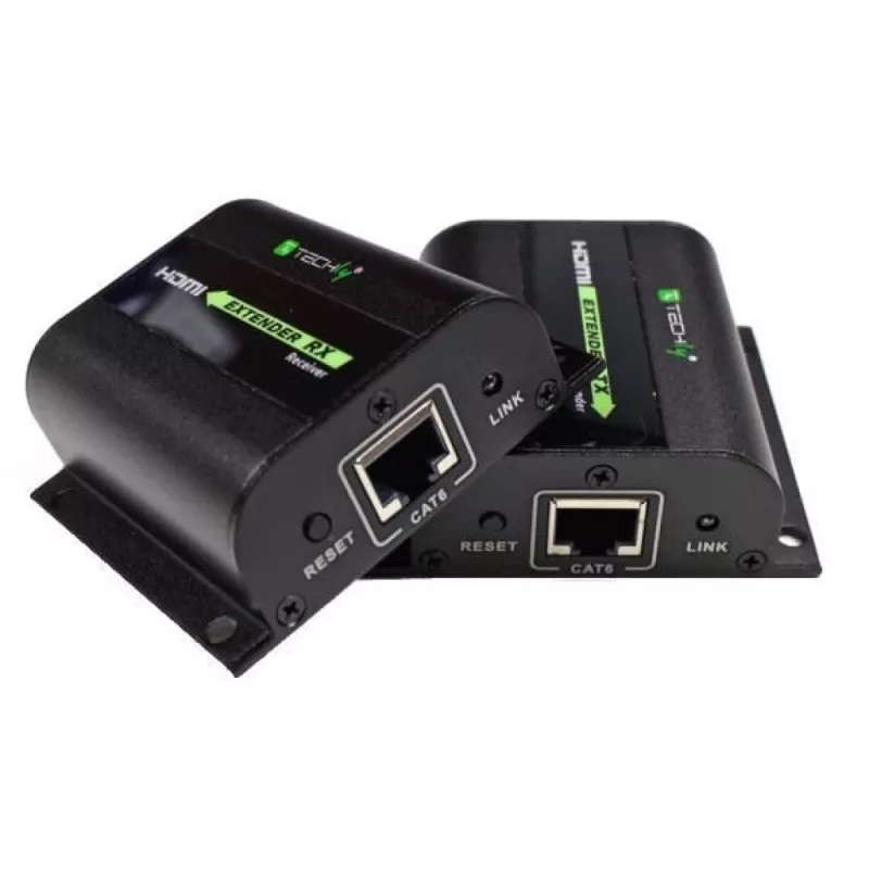 Techly HDMI-pikendaja Full HD kaabli Cat.5E / 6 / 6A / 7 kaudu max 60m Autoregulated IDATA EXT-E70I