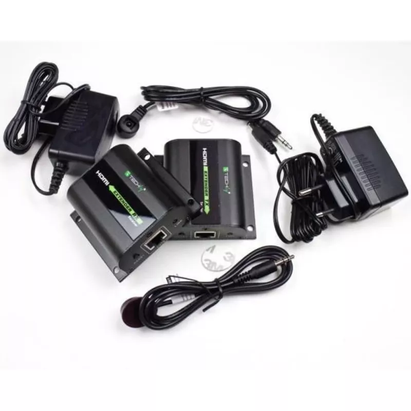Techly HDMI-pikendaja Full HD kaabli Cat.5E / 6 / 6A / 7 kaudu max 60m Autoregulated IDATA EXT-E70I