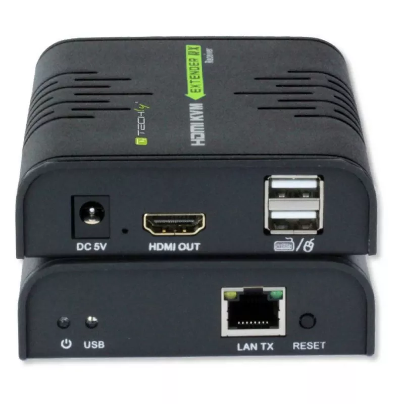 Techly IDATA HDMI-KVM2 KVM-pikendaja Saatja ja vastuvõtja