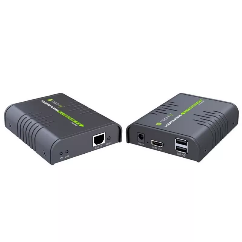 Techly IDATA HDMI-KVM2 KVM-pikendaja Saatja ja vastuvõtja