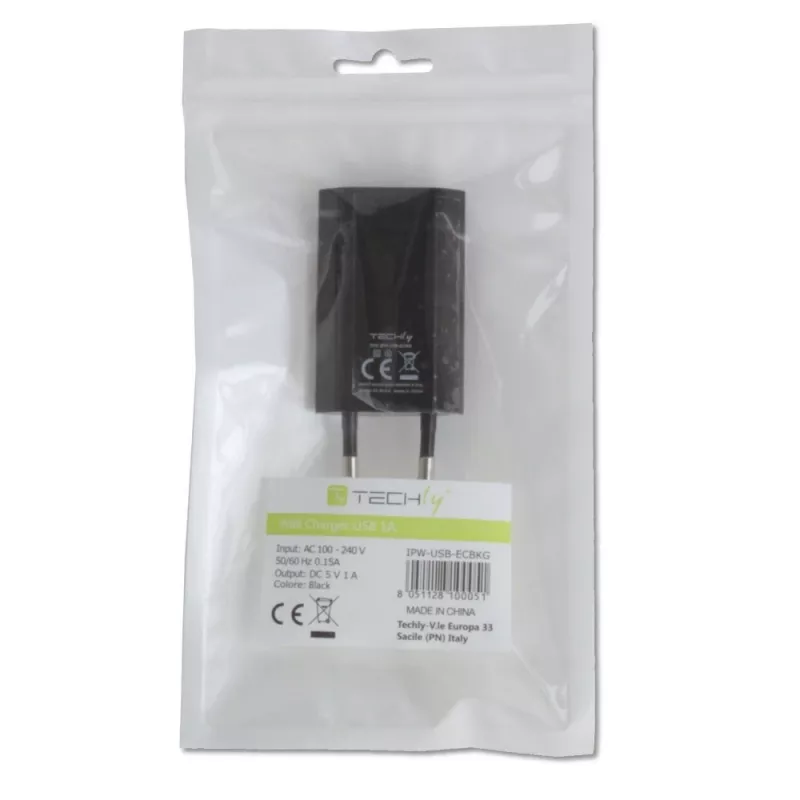 Techly Compact Charger USB 1A European Plug Must