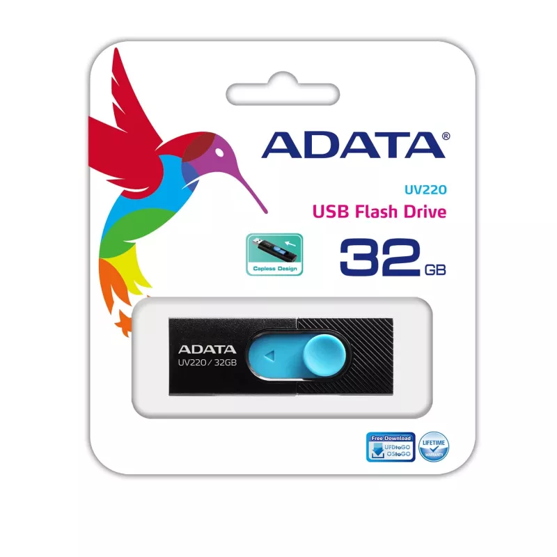 ADATA UV220 USB-mälupulk 32 GB USB Type-A 2.0 must, sinine