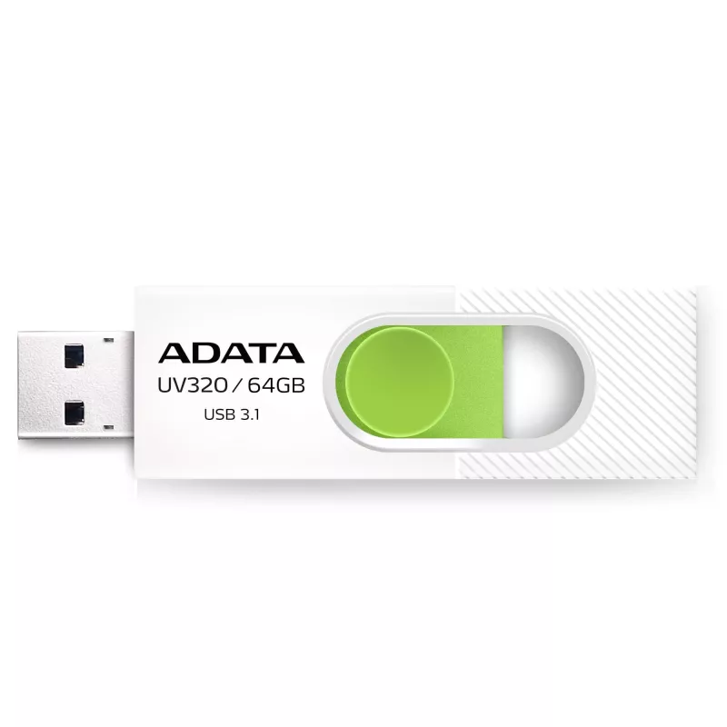 ADATA UV320 USB-mälupulk 64 GB USB Type-A 3.2 Gen 1 (3.1 Gen 1) Roheline, Valge