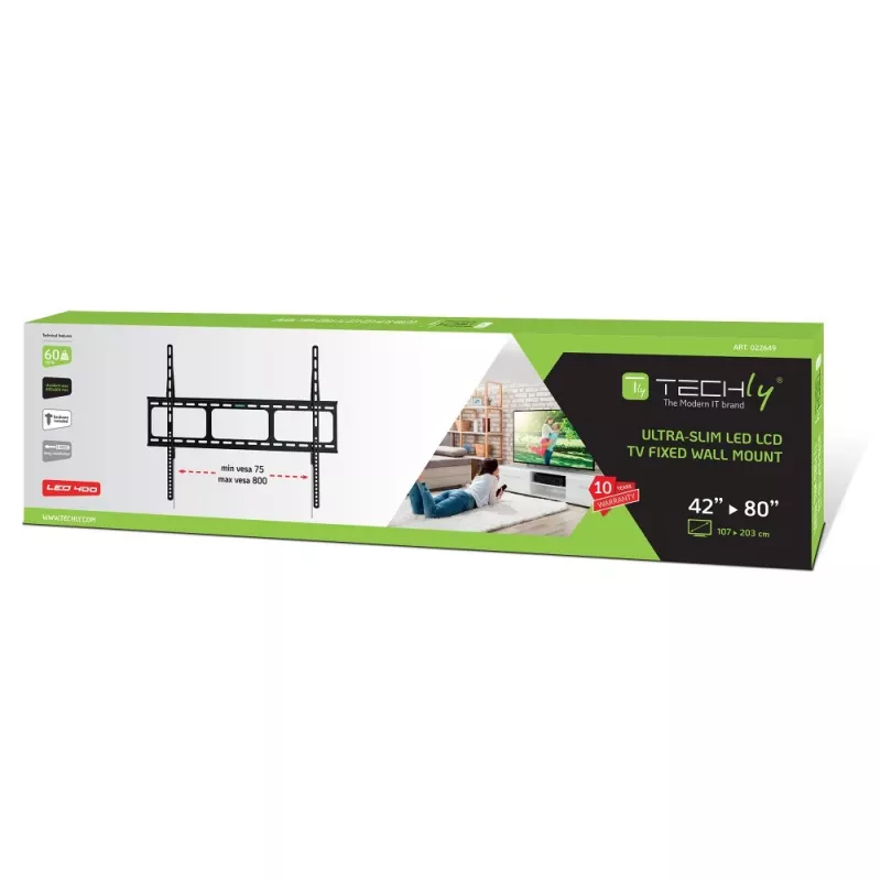 Techly seinakinnitus LED LCD TV-le 42–80 üliõhuke fikseeritud H600 mm ICA-PLB 860