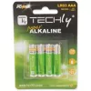 Techly Blister 4 patareid High Power Mini Stilo AAA leelispatarei LR03 1,5V IBT-KAL-LR03T