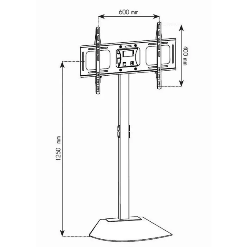 Techly ICA-TR12 TV-kinnitus/post 177,8 cm (70 tolli) Must