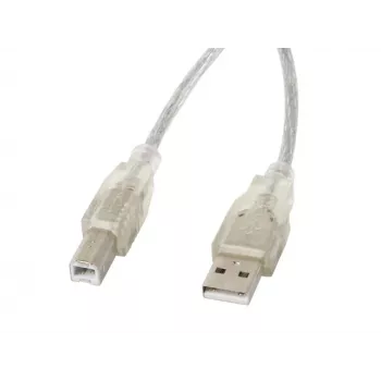 LANBERG USB-kaabel USB 2.0 USB B - 3m läbipaistev