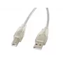 LANBERG USB-kaabel USB 2.0 USB B - 3m läbipaistev