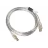 LANBERG USB-kaabel USB 2.0 USB B - 3m läbipaistev