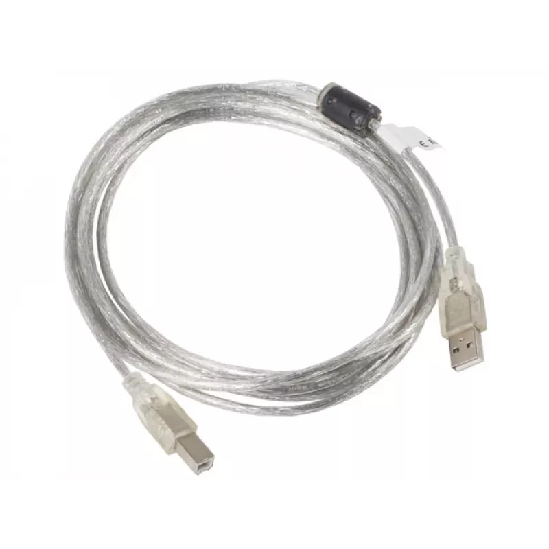 LANBERG USB-kaabel USB 2.0 USB B - 3m läbipaistev