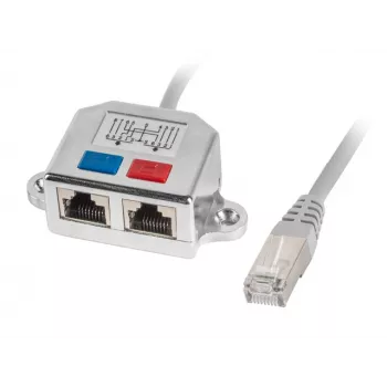LANBERG adapter LAN RJ45/2x RJ45 FTP jaotur AD-0026-S