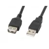 USB A–A kaabel LANBERG CA-USBE-10CC-0018-BK, USB 2.0, 1.8 m, must