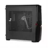 iBox Orcus X14 Midi Tower arvutikorpus, ATX/Micro ATX/ITX, külgaken, 2x 120 mm punase taustvalgusega ventilaatorit, 3x 3,5 tolli, 2x 2,5 tolli, 1x 5,25 tolli sektsioonid, USB 3.0, must