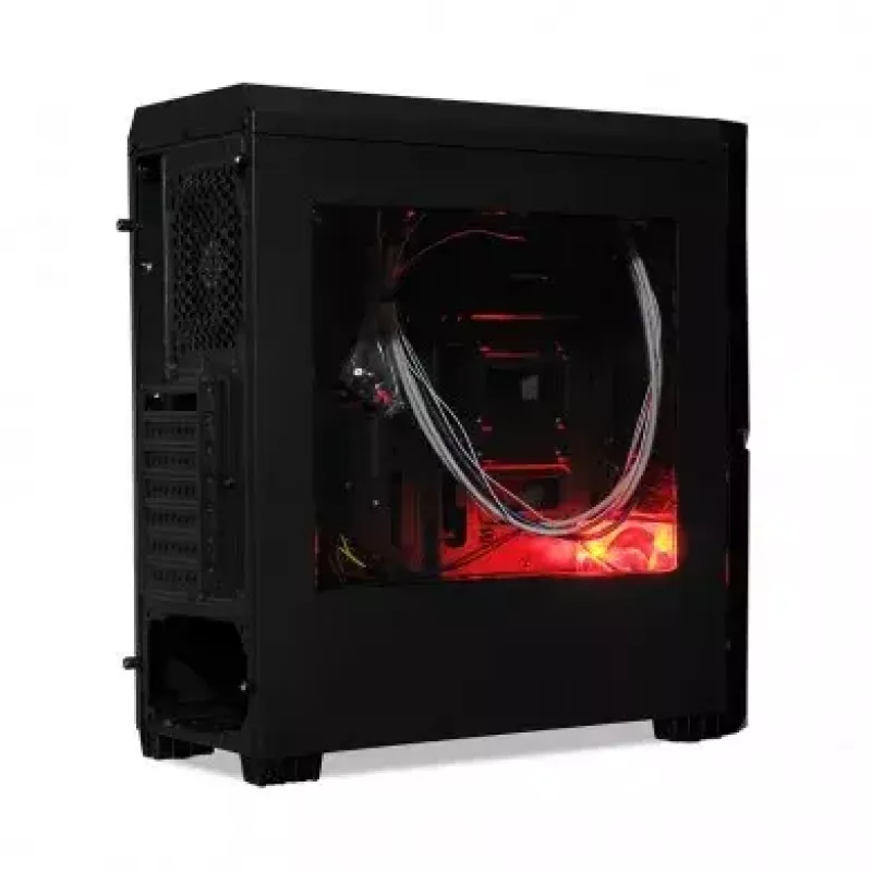 iBox Orcus X14 Midi Tower arvutikorpus, ATX/Micro ATX/ITX, külgaken, 2x 120 mm punase taustvalgusega ventilaatorit, 3x 3,5 tolli, 2x 2,5 tolli, 1x 5,25 tolli sektsioonid, USB 3.0, must