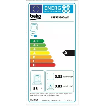 Beko FSE52320DWD pliit Vabaltseisev pliit Elektriline Gaas Valge