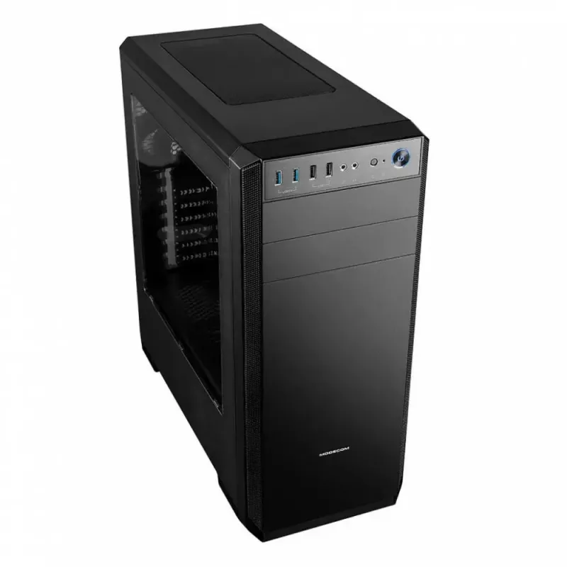 PC korpus MODECOM Oberon Pro Midi Torn – Must, ATX/ITX/Micro ATX, karastatud klaas, kuni 395 mm GPU