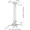 Techly projektori laetoenduse pikendus 545-900 mm hõbedane ICA-PM 18M
