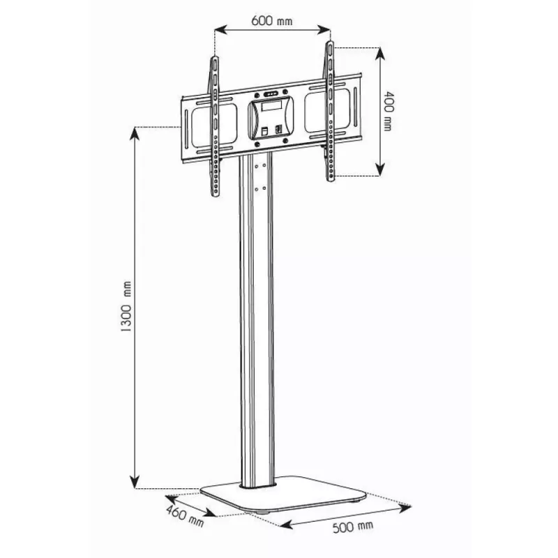 Techly ICA-TR11 telerialus/statiiv 177,8 cm (70 tolli) Must, Hõbedane