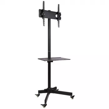Techly Trolley Floor Stand LCD/LED/Plasma 23 inch-55 inch, 58.4 cm (23 inch), 139.7 cm (55 inch), 50 x 50 mm, 400 x 400 mm, -15 - 15°, Must