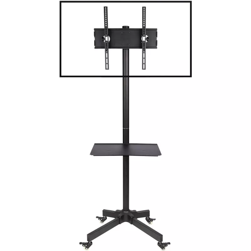 Techly Trolley Floor Stand LCD/LED/Plasma 23 inch-55 inch, 58.4 cm (23 inch), 139.7 cm (55 inch), 50 x 50 mm, 400 x 400 mm, -15 - 15°, Must
