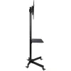 Techly Trolley Floor Stand LCD/LED/Plasma 23 inch-55 inch, 58.4 cm (23 inch), 139.7 cm (55 inch), 50 x 50 mm, 400 x 400 mm, -15 - 15°, Must