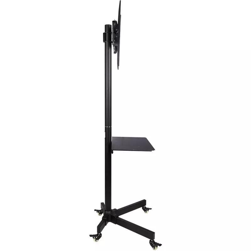 Techly Trolley Floor Stand LCD/LED/Plasma 23 inch-55 inch, 58.4 cm (23 inch), 139.7 cm (55 inch), 50 x 50 mm, 400 x 400 mm, -15 - 15°, Must