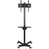 Techly Trolley Floor Stand LCD/LED/Plasma 23 inch-55 inch, 58.4 cm (23 inch), 139.7 cm (55 inch), 50 x 50 mm, 400 x 400 mm, -15 - 15°, Must