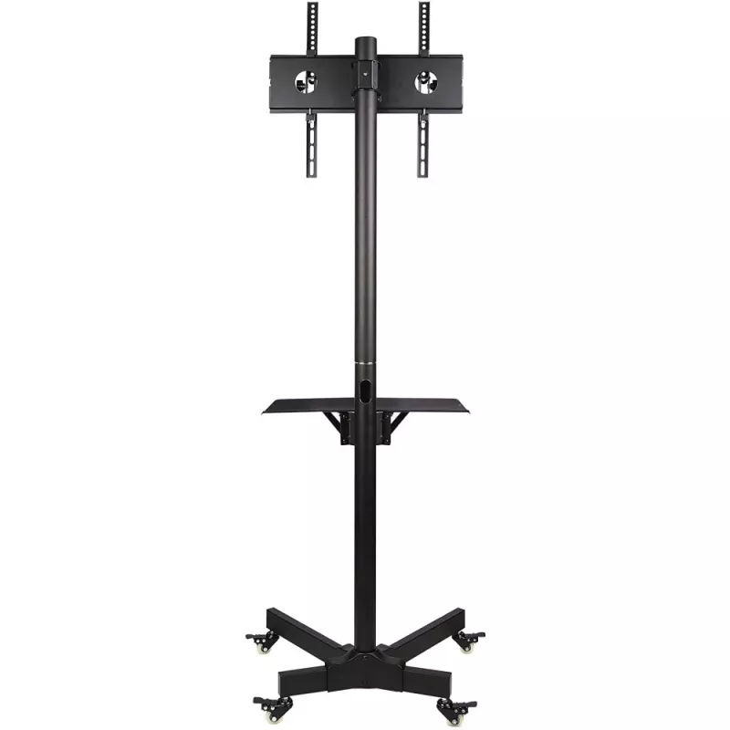 Techly Trolley Floor Stand LCD/LED/Plasma 23 inch-55 inch, 58.4 cm (23 inch), 139.7 cm (55 inch), 50 x 50 mm, 400 x 400 mm, -15 - 15°, Must