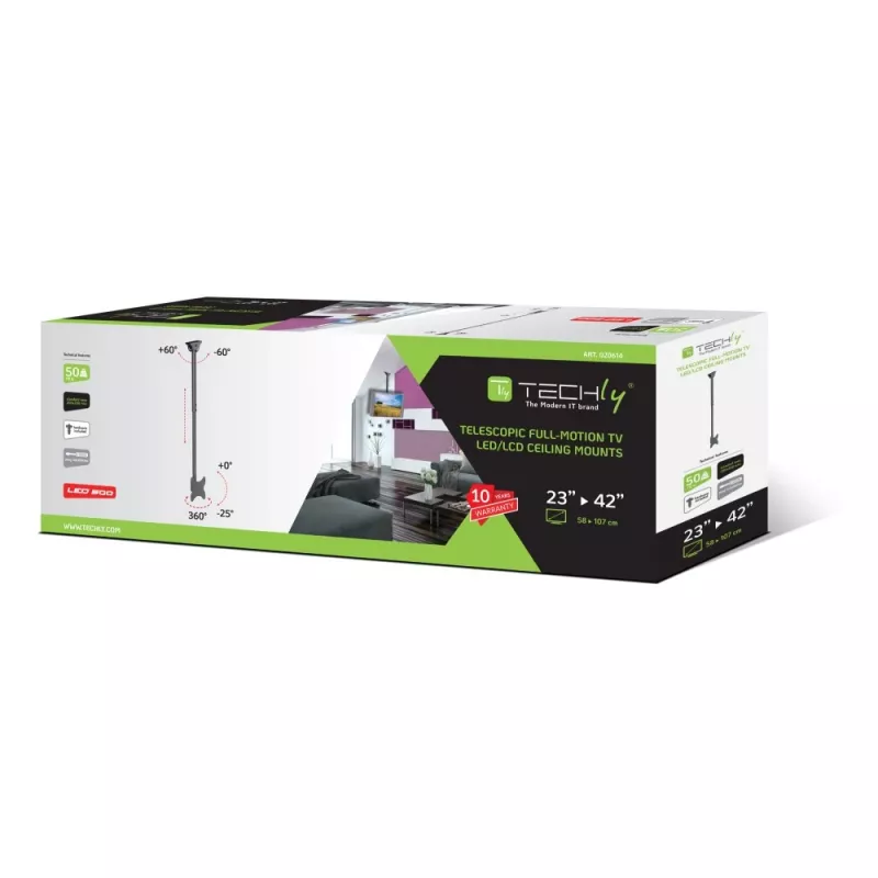 Techly teleskoopiline laetugi kuni 1,6 m LED TV LCD 23-42 tolli ICA-CPLB 922L