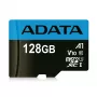 MicroSDXC välkmälu ADATA 128 GB UHS‑I Class 10 — 85 MB/s lugemine, 25 MB/s kirjutamine, veekindel, SD-adapteriga