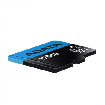 MicroSDXC välkmälu ADATA 128 GB UHS‑I Class 10 — 85 MB/s lugemine, 25 MB/s kirjutamine, veekindel, SD-adapteriga